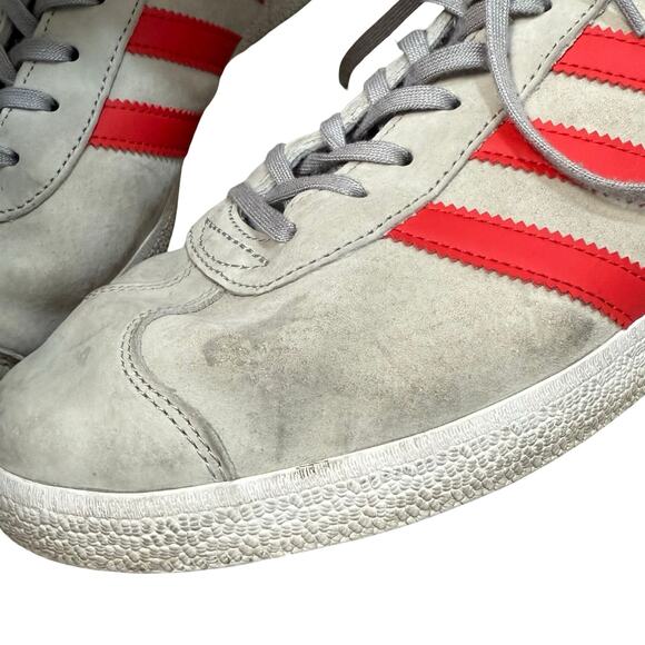 Adidas Gazelle Gray Red Stripes Suede Sneakers BB5257 Men's size 10.5 *GOOD* - Picture 8 of 9
